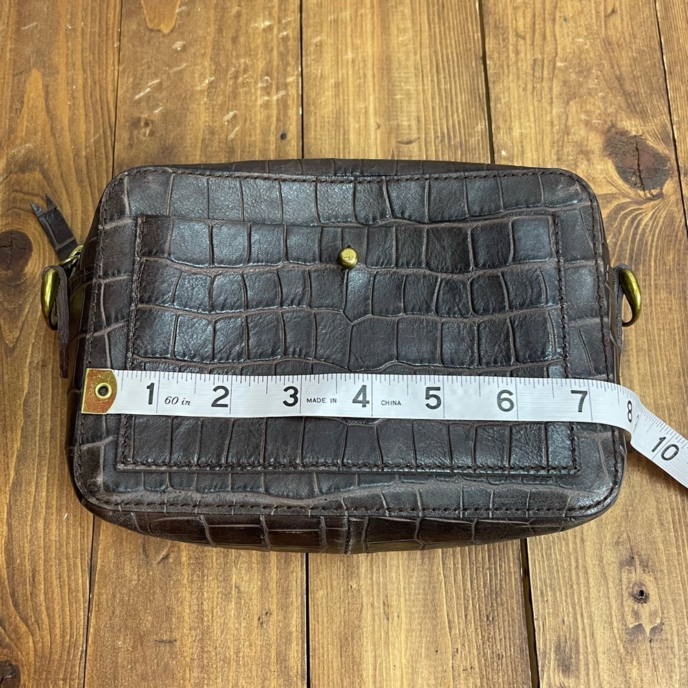 Madewell transport camera bag brown croc embossed leather **NO STRAPS** - Picture 9 of 12